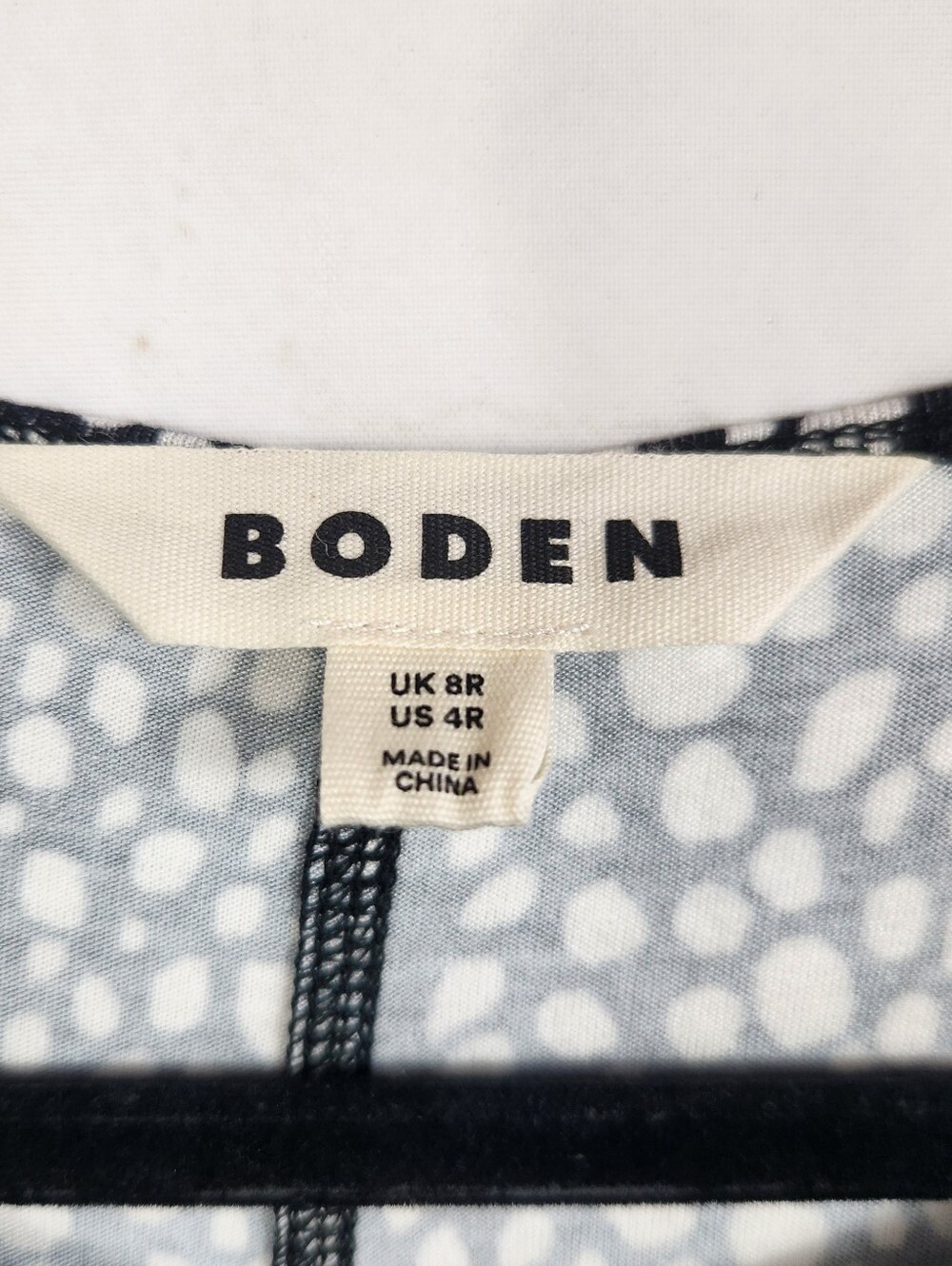 Boden Lucy EcoVero Tie Waist Midi Dress Black White Pebble Print Long Sleeve 4 - Picture 10 of 11